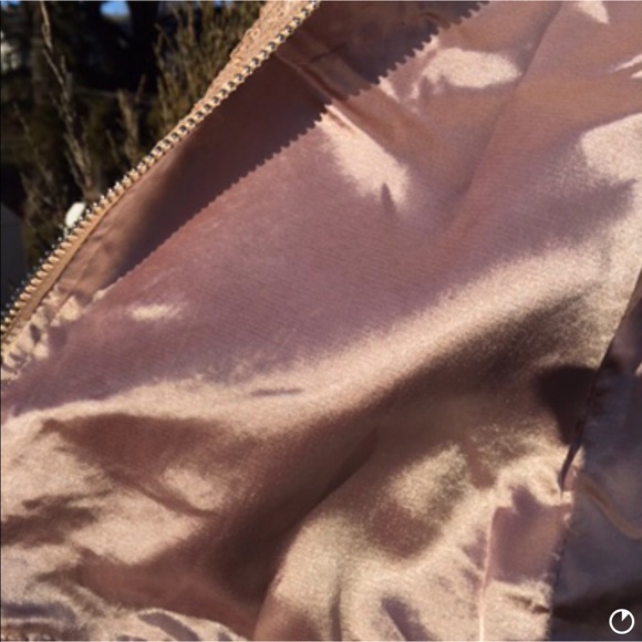 SALE BLUSH SEQUIN SATIN LINED HOODED JACKET - Picture 5 of 8